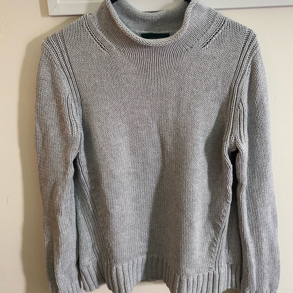 J. Crew Sweaters J Crew Mock Neck Cotton Sweater In Light Grey Sz